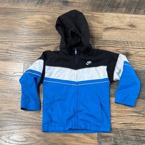 Nike Black and Blue Hooded Track Jacket